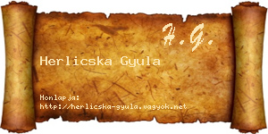 Herlicska Gyula névjegykártya